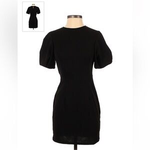 New Hidden Label Puff Sleeves Black Mini Dress